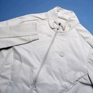 G/Fore G4 Performer Nylon Full Zip Jacket Stone Men's Small Logo Pockets NWOT